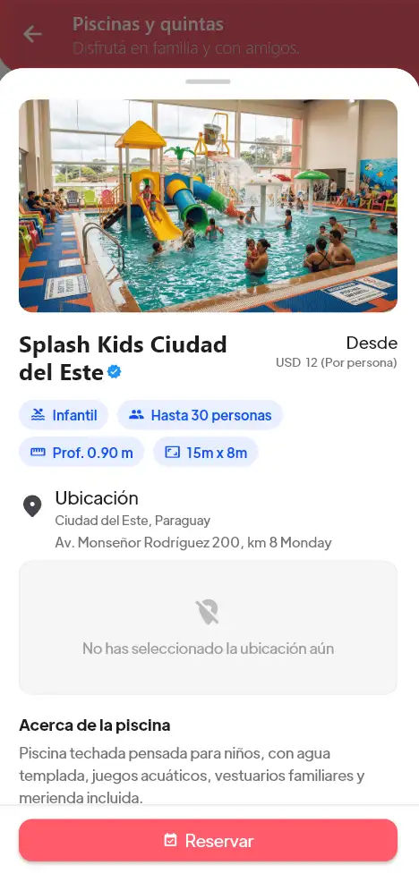 Captura de pantalla de renta de piscinas en Agui